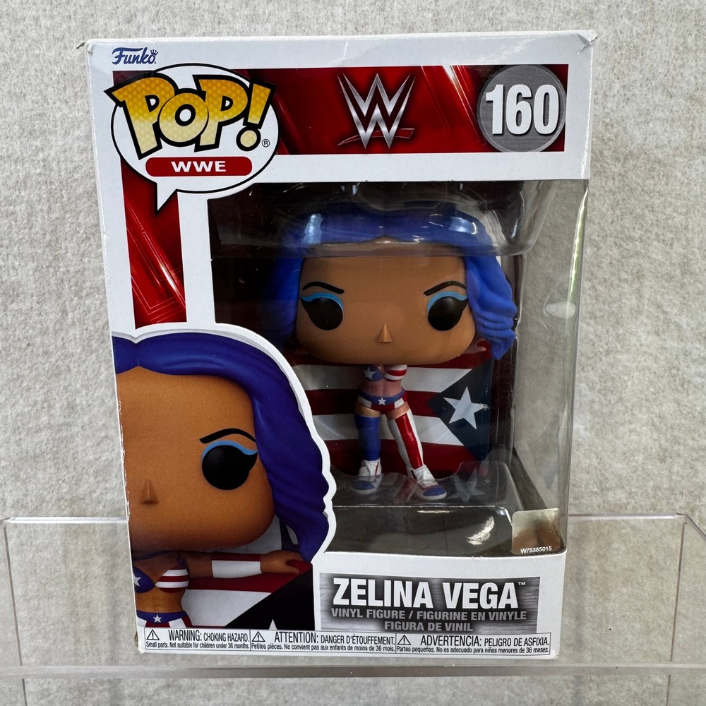 Funko Pop WWE Zelina Vega 160 Vinyl Figure Puerto Rico Flag Blue Hair